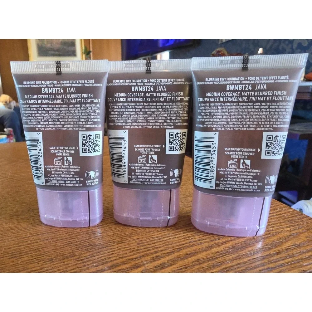 Lot Of 3 NYX PROFESSIONAL‎ BARE With Me BLUR Skin Tint Foundation 24: JAVA